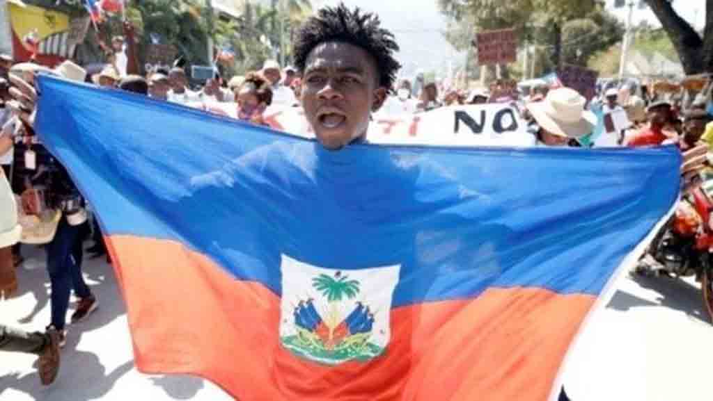 haiti protesta bandera