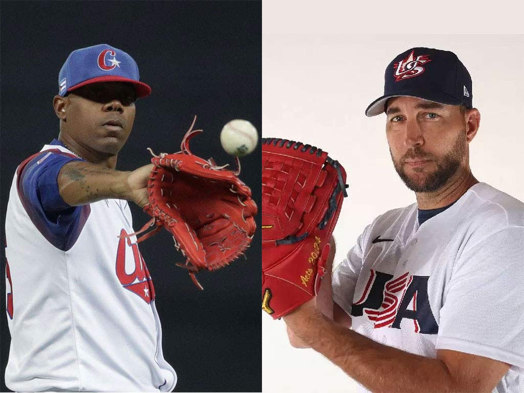 Roenis Elias y Adam Wainwright