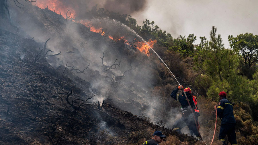 Dos muertos por los incendios que arden fuera de control en Grecia central