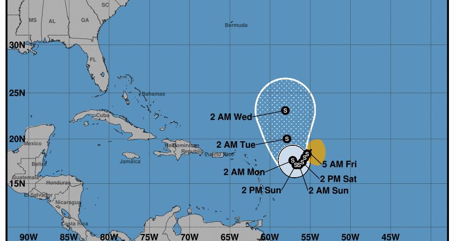 La tormenta tropical Philippe