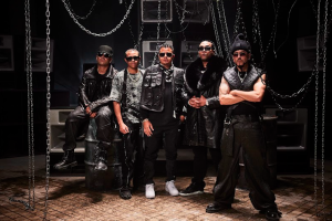 Don Omar en compañía de Luny Tunes, Wisin y Yandel.