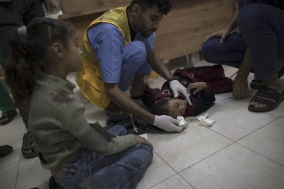 Injured Palestinians in Nasser Hospital in Khan Yunis