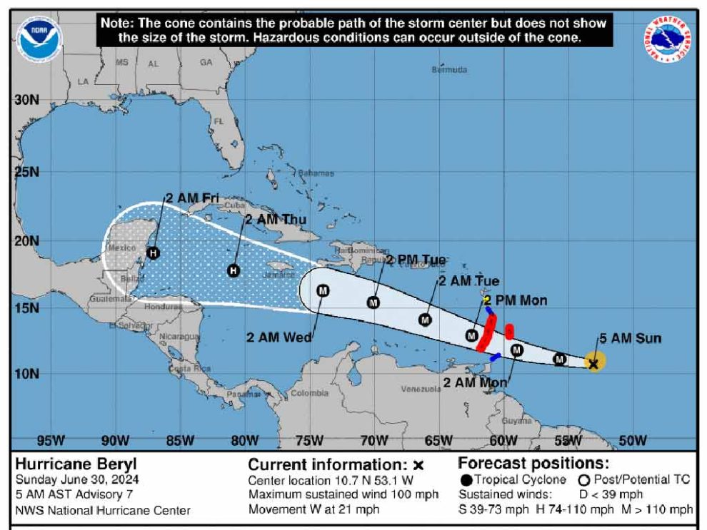 Huracan Beryl Coo NOAA 300624 1
