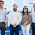 Foto 1, alexis anselin, vicente chuan, marielly figueroa y aníbal rodríguez.