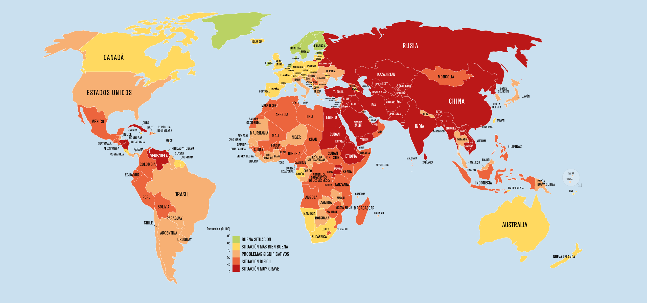 Mapa de libertad de prensa