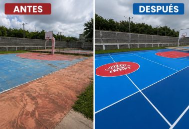 PIE DE FOTO CANCHAS REMOZADAS POR INEFI EN CARCEL