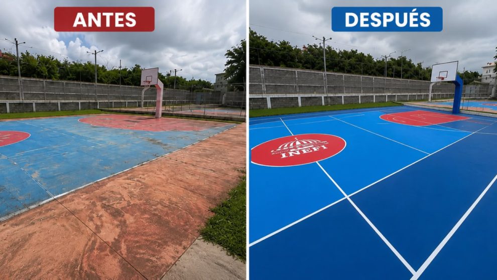 PIE DE FOTO CANCHAS REMOZADAS POR INEFI EN CARCEL