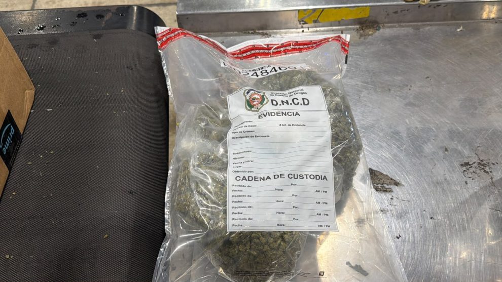 22 INCAUTAN EN EL AILA OCHO PAQUETES Y LATAS LLENAS DE MARIHUANA